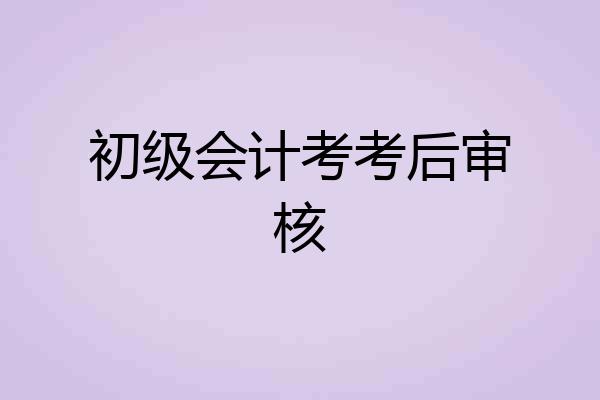 初级会计考考后审核