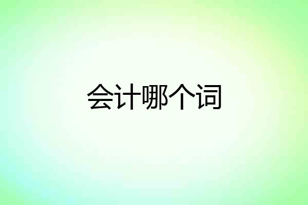 会计哪个词