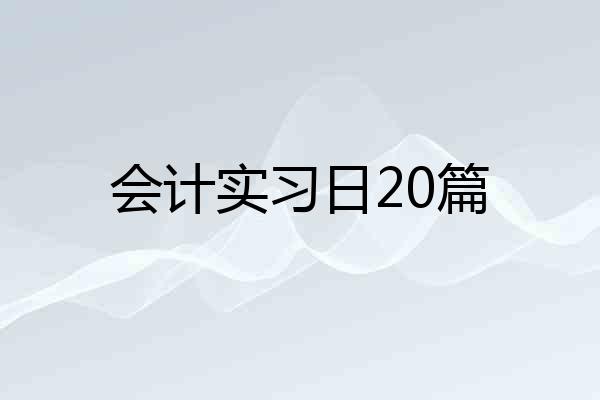 会计实习日20篇