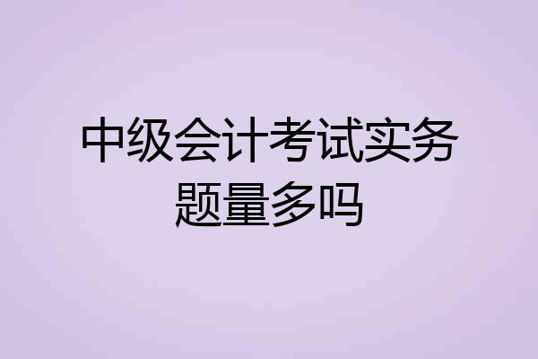 中级会计考试实务题量多吗