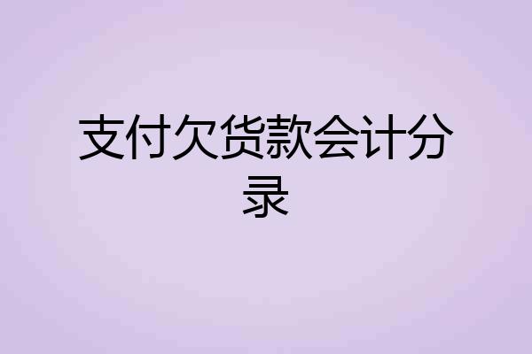 支付欠货款会计分录