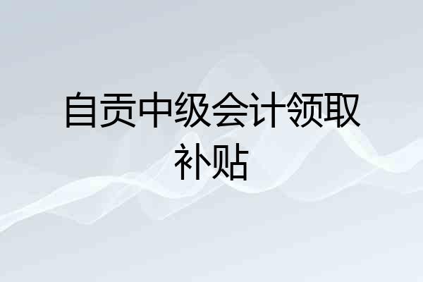 自贡中级会计领取补贴