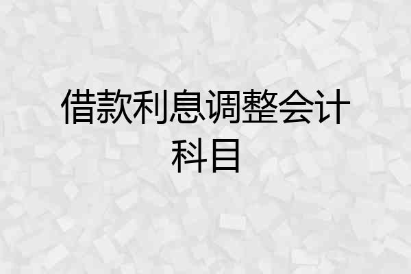 借款利息调整会计科目