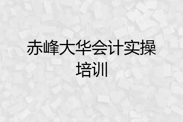 赤峰大华会计实操培训