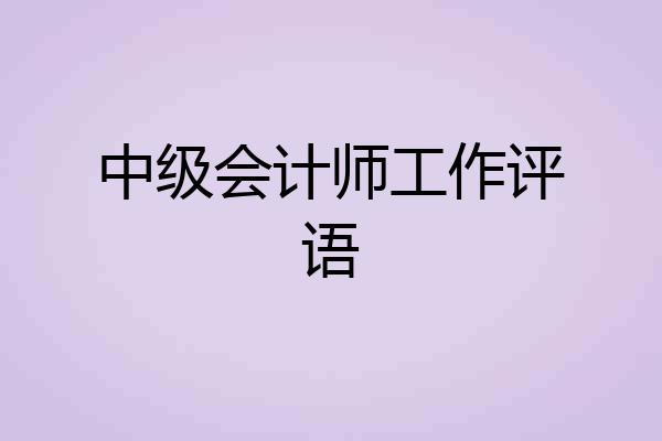 中级会计师工作评语