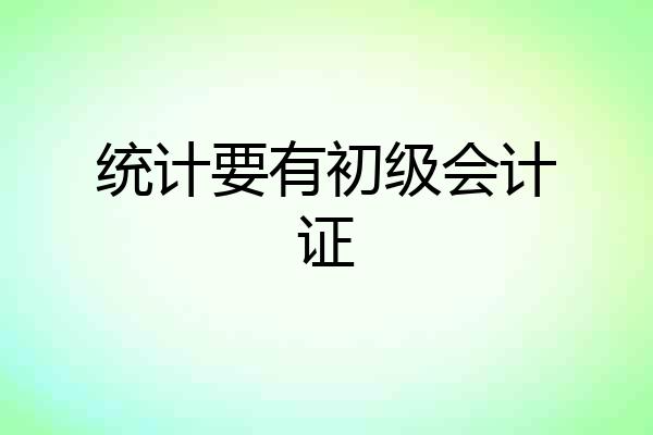 统计要有初级会计证