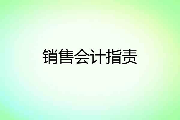 销售会计指责
