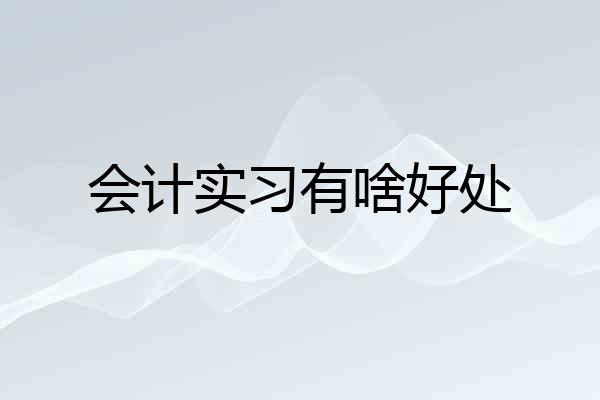 会计实习有啥好处