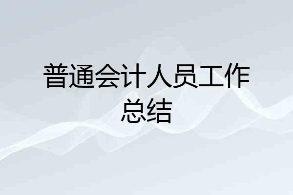 普通会计人员工作总结