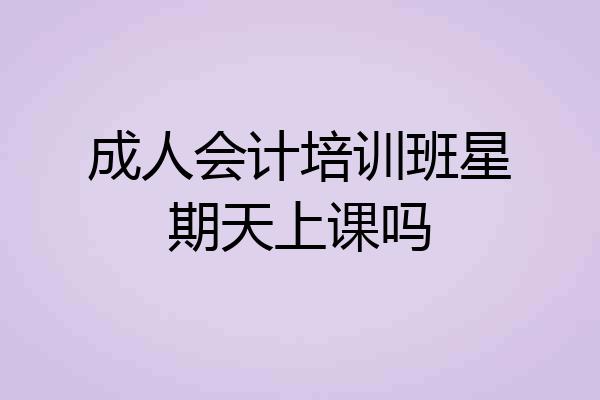 成人会计培训班星期天上课吗