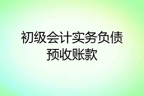 初级会计实务负债预收账款