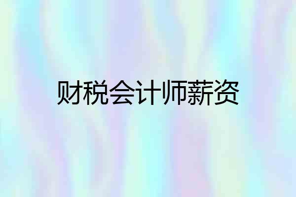 财税会计师薪资
