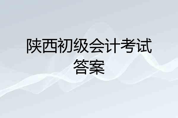 陕西初级会计考试答案