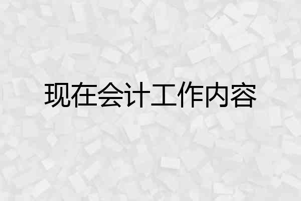 现在会计工作内容