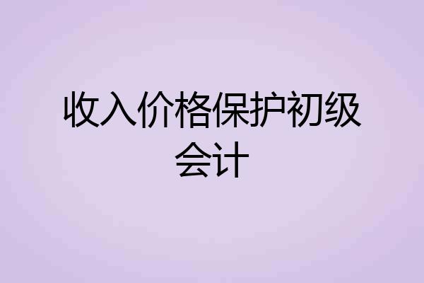 收入价格保护初级会计