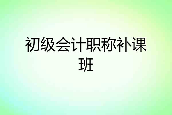 初级会计职称补课班