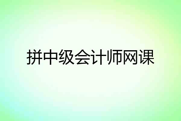 拼中级会计师网课