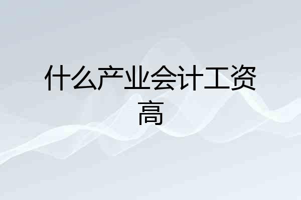 什么产业会计工资高