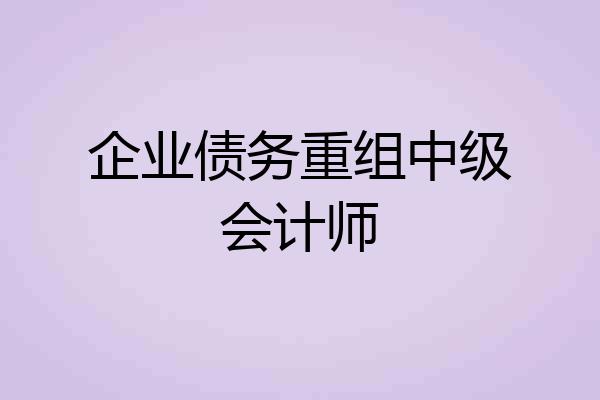 企业债务重组中级会计师