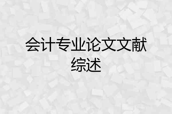 会计专业论文文献综述