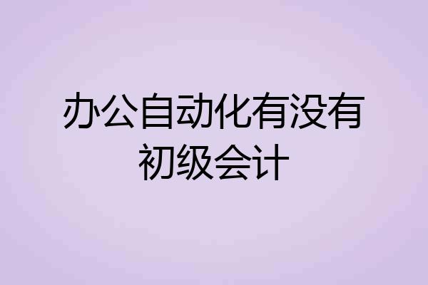 办公自动化有没有初级会计