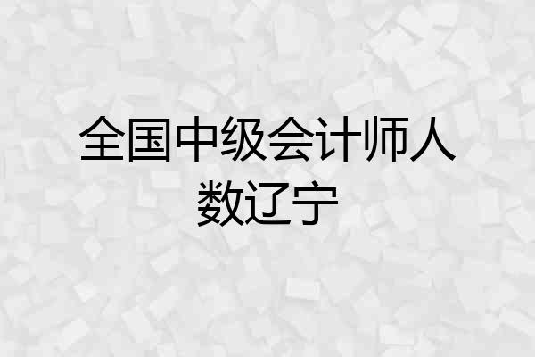 全国中级会计师人数辽宁
