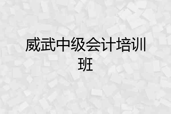 威武中级会计培训班