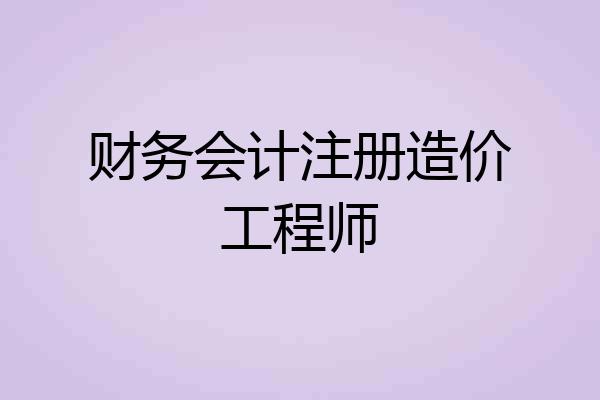 财务会计注册造价工程师