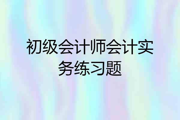 初级会计师会计实务练习题