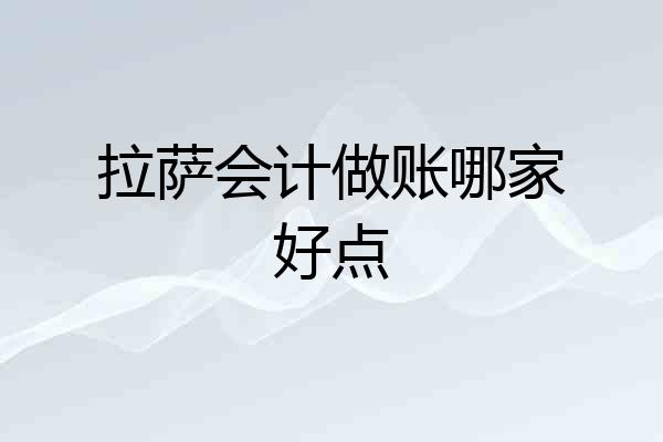 拉萨会计做账哪家好点