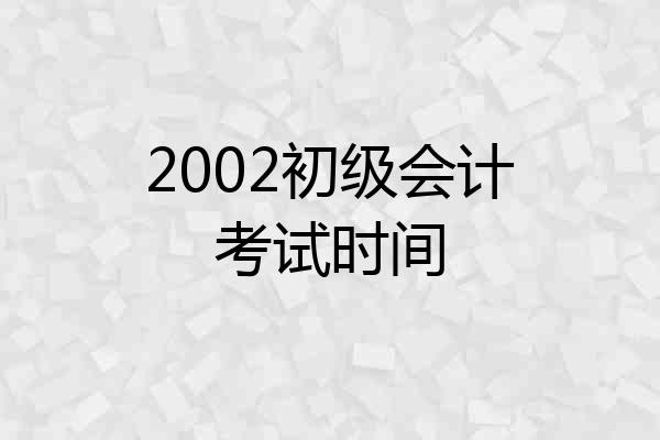 2002初级会计考试时间