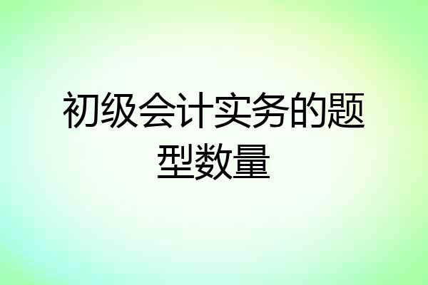 初级会计实务的题型数量