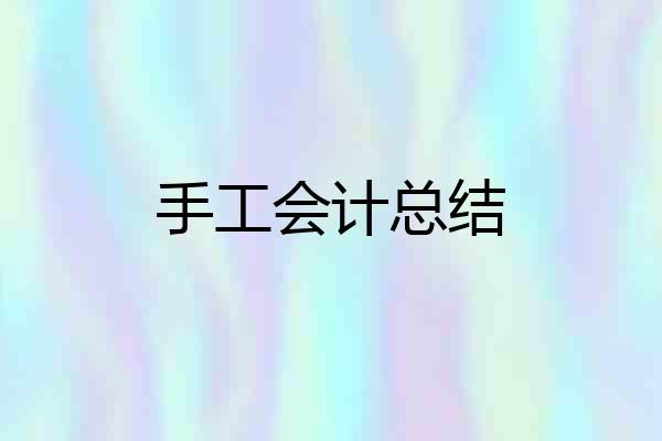 手工会计总结