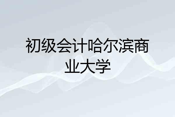 初级会计哈尔滨商业大学