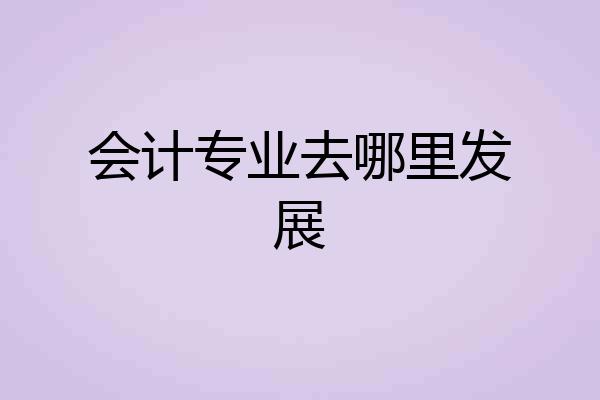 会计专业去哪里发展