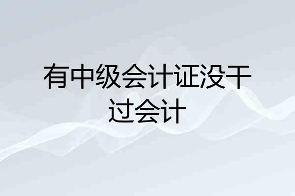 有中级会计证没干过会计