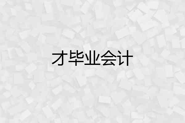 才毕业会计
