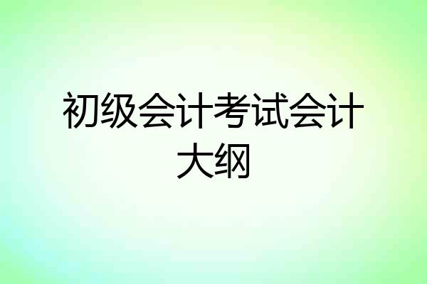 初级会计考试会计大纲