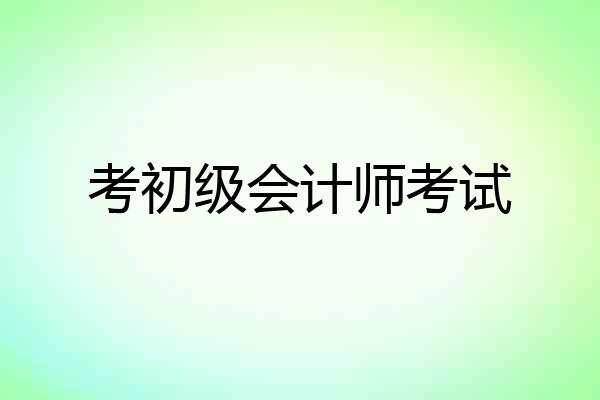 考初级会计师考试
