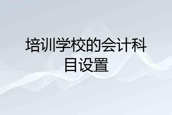 培训学校的会计科目设置