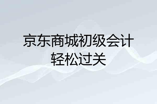 京东商城初级会计轻松过关
