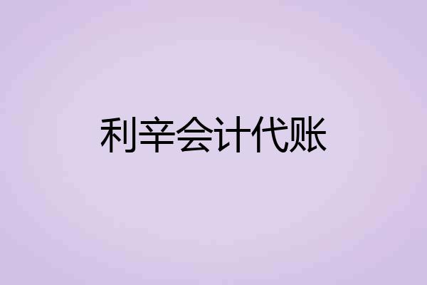 利辛会计代账