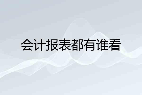 会计报表都有谁看