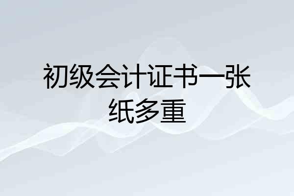 初级会计证书一张纸多重