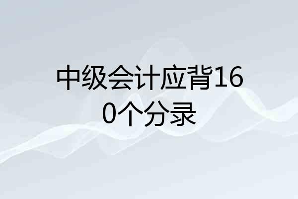 中级会计应背160个分录