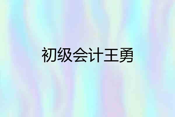 初级会计王勇