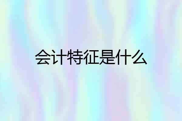 会计特征是什么