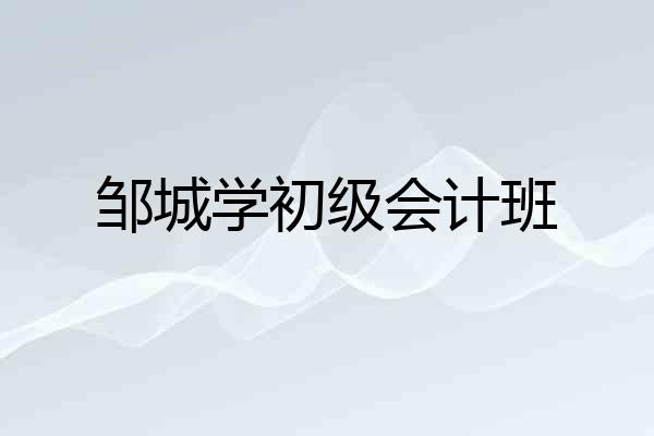 邹城学初级会计班