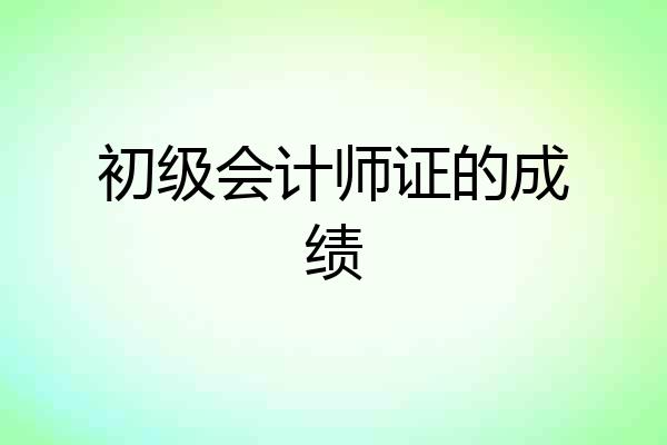 初级会计师证的成绩