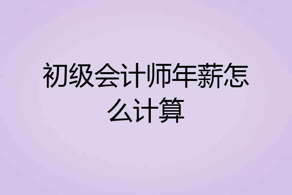 初级会计师年薪怎么计算